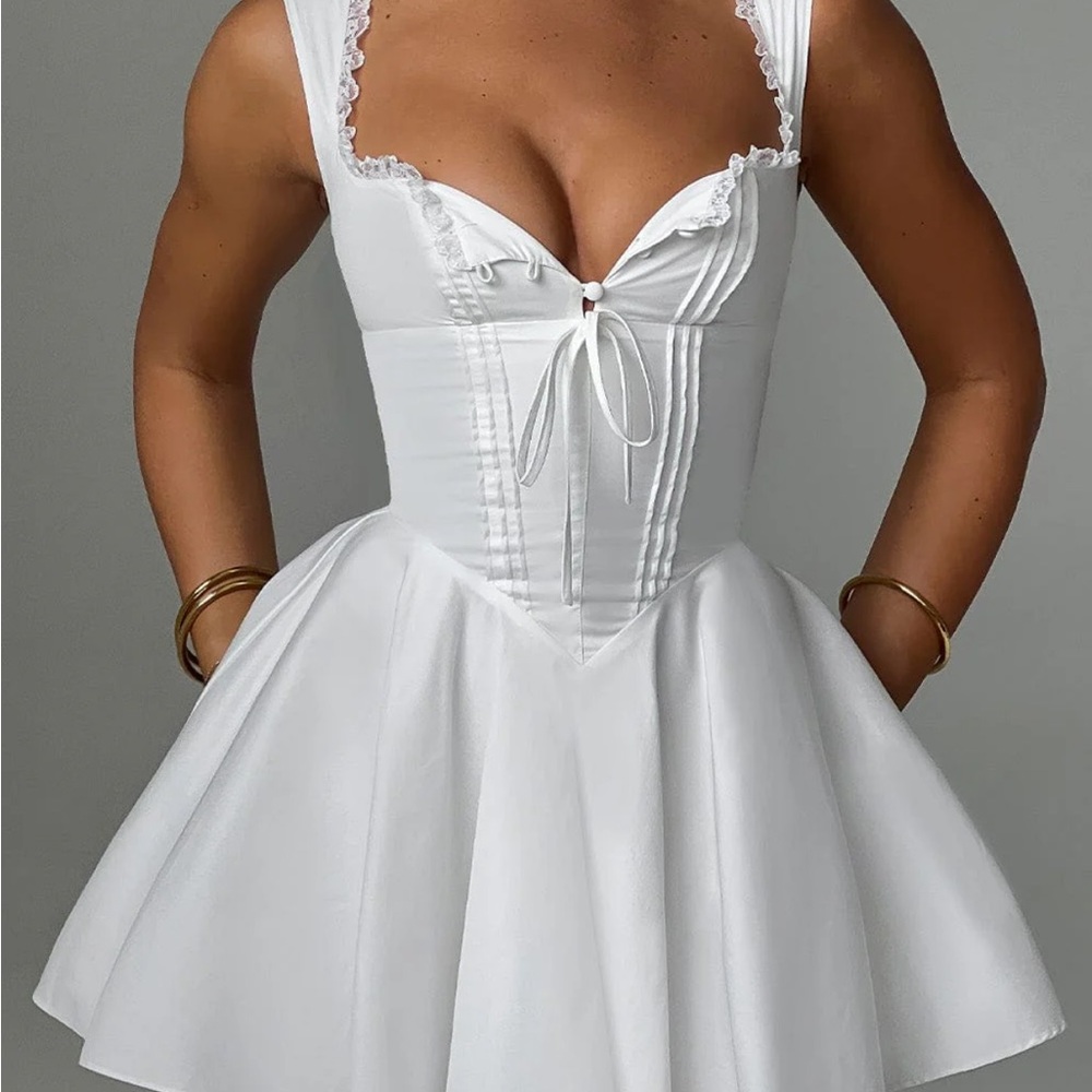 Chic White Corset Mini Dress